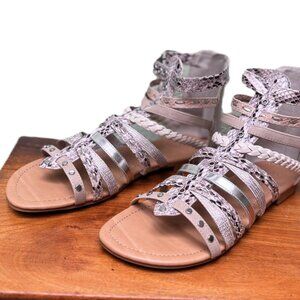 City Classified gladiator sandals sz 8.5M natural snakeskin multi pattern NIB